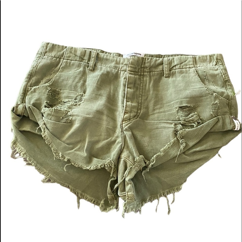 One Teaspoon Army Green Militaire Drill Sailor Shorts Women’s Size 30 NWT